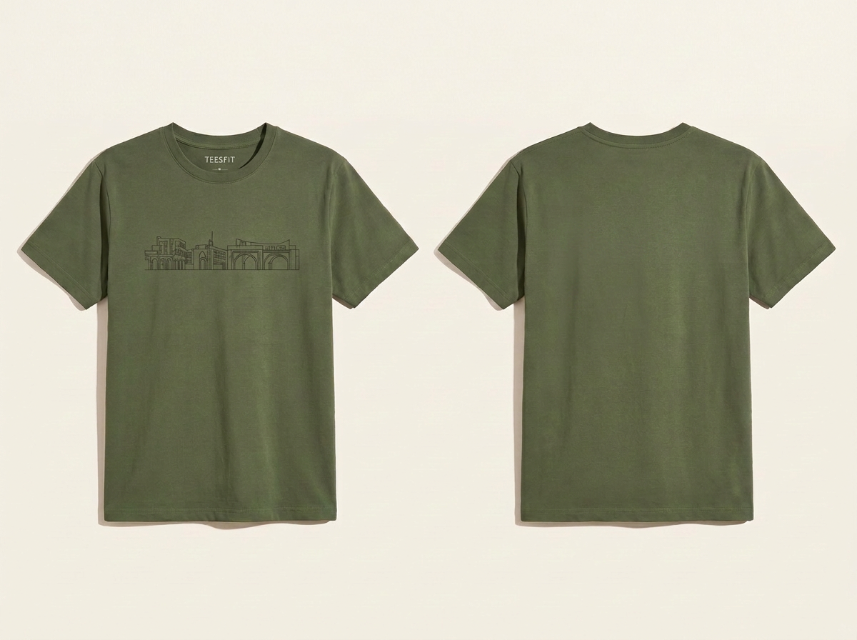 Army Green Essential Tee — Juniors