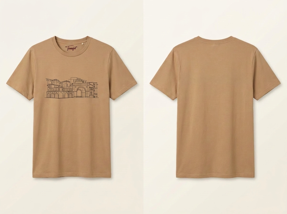 Camel Essential Tee front and back product image